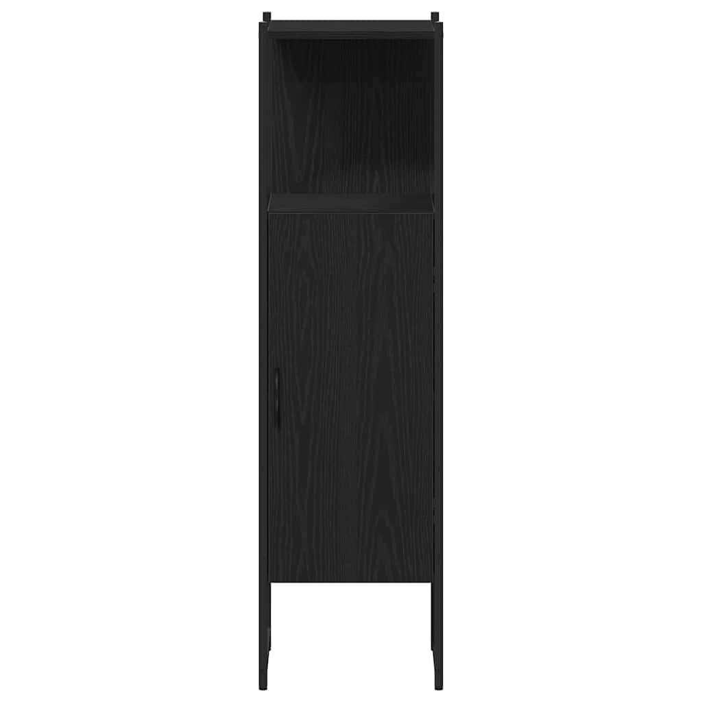 Bathroom Furniture Set with Door 3 pcs Black 33 x 33 x 120.5 cm