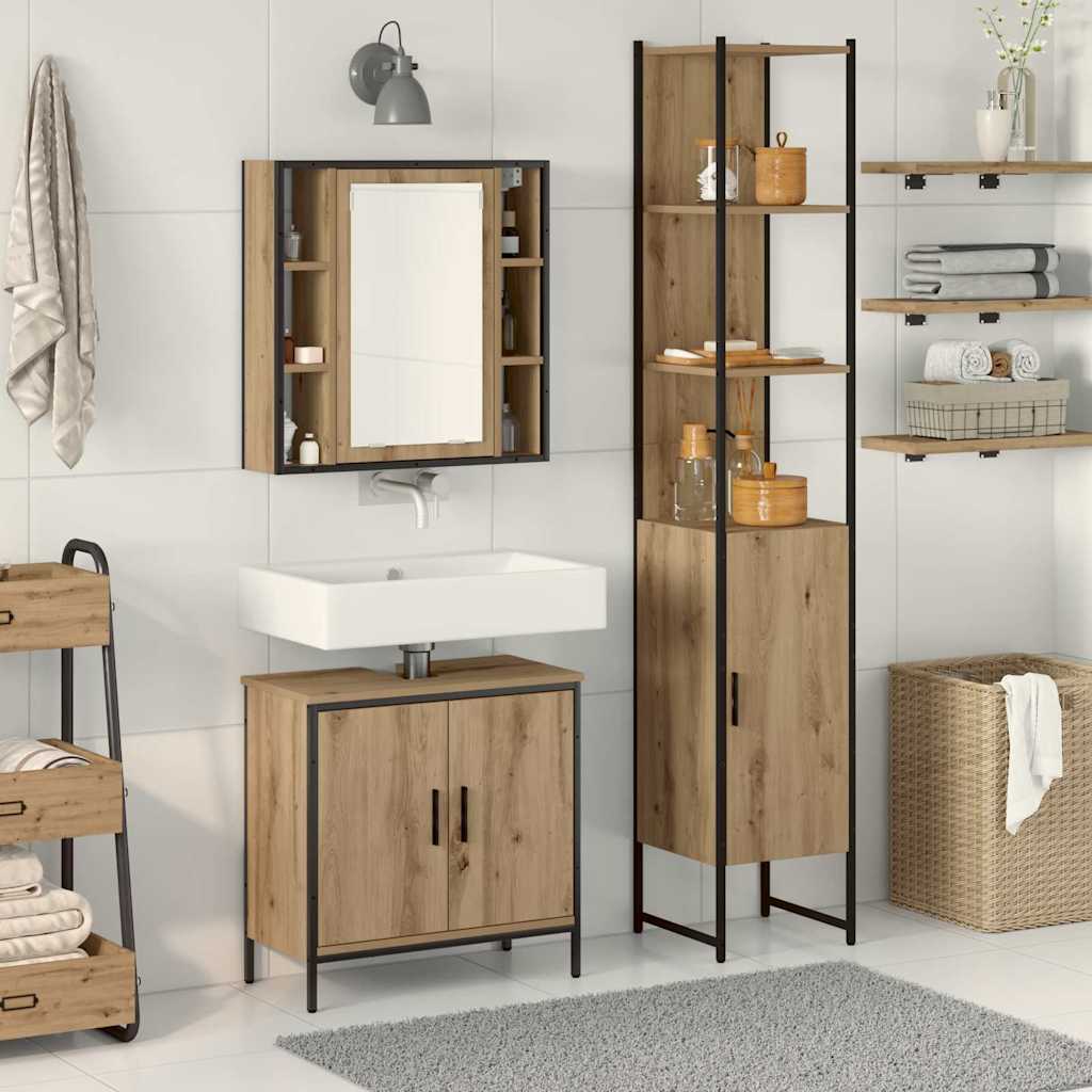 Bathroom Vanity Units Brown 33 x 33 x 185.5 cm Engineered wood
