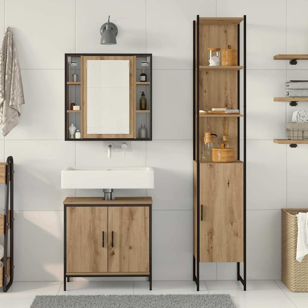 Bathroom Vanity Units Brown 33 x 33 x 185.5 cm Engineered wood