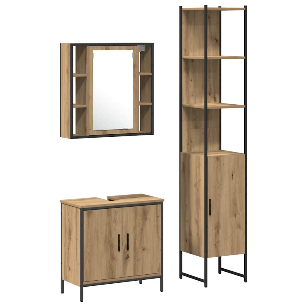 Bathroom Vanity Units Brown 33 x 33 x 185.5 cm Engineered wood