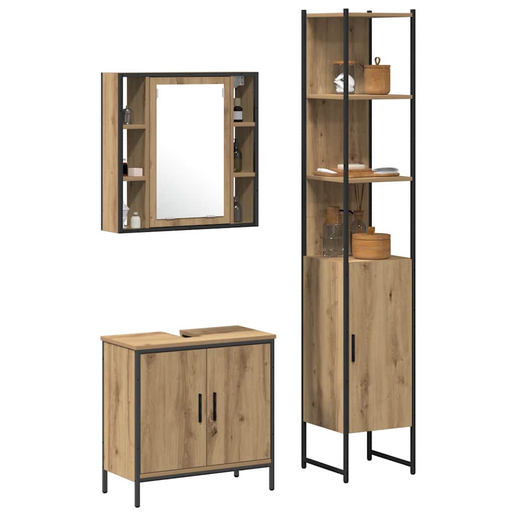 Bathroom Vanity Units Brown 33 x 33 x 185.5 cm Engineered wood