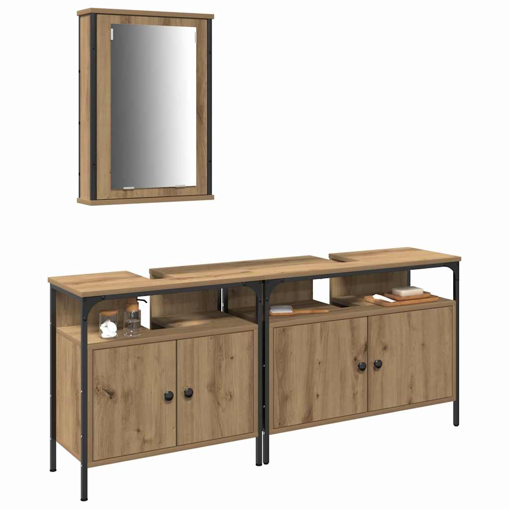 Bathroom Vanity Units with Storage 3 pcs Brown 80 x 30 x 60 cm