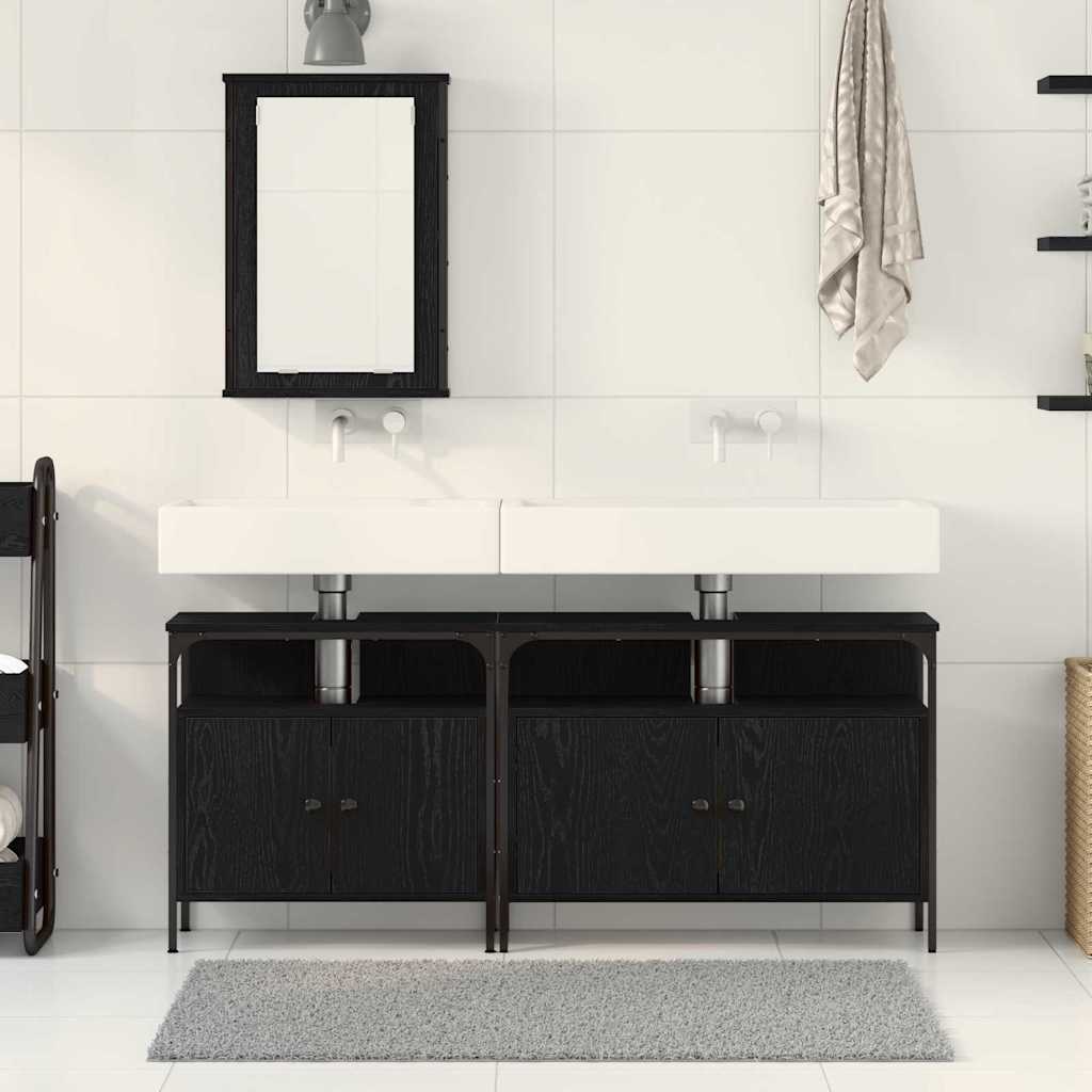 Bathroom Vanity Units with Storage 3 pcs Black 80 x 30 x 60 cm