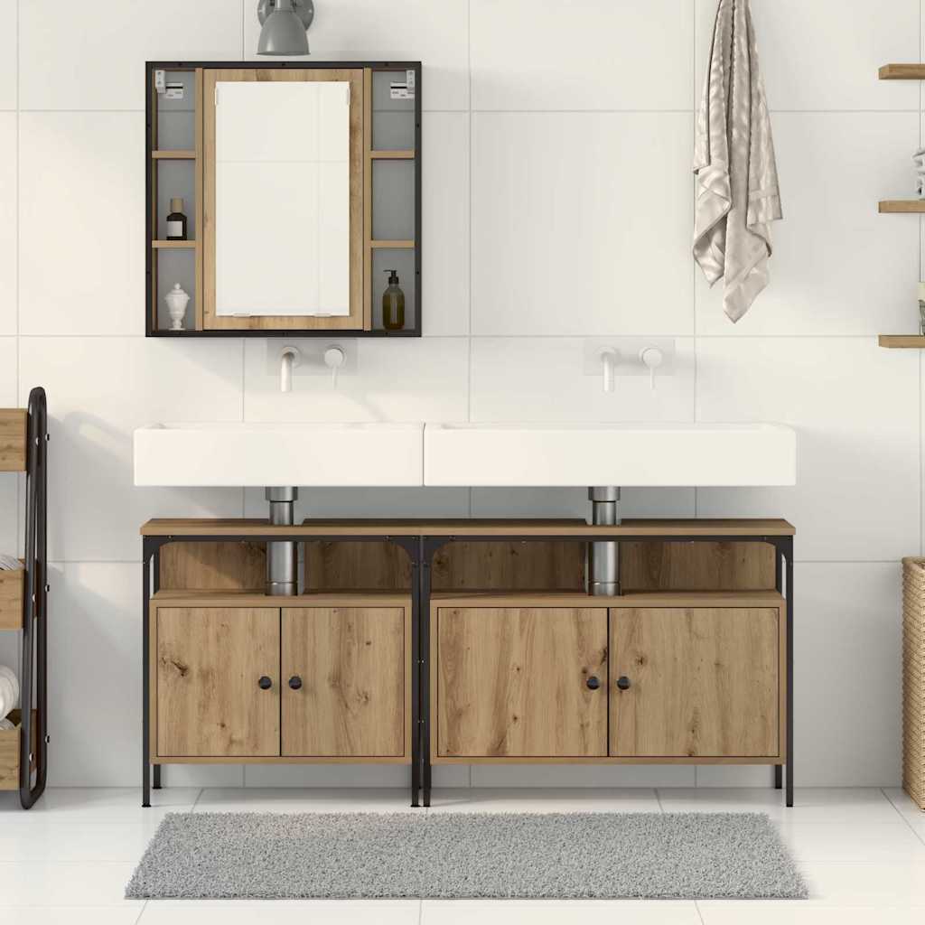 Bathroom Vanity Units with Shelf 3 pcs Brown 80 x 30 x 60 cm