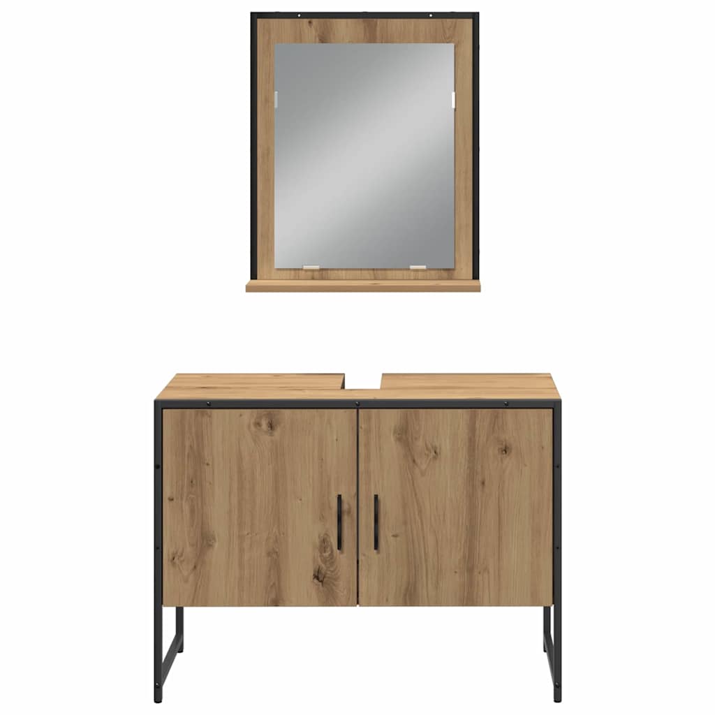 Bathroom Furniture Set with Door 4 pcs Brown 33 x 33 x 185.5 cm