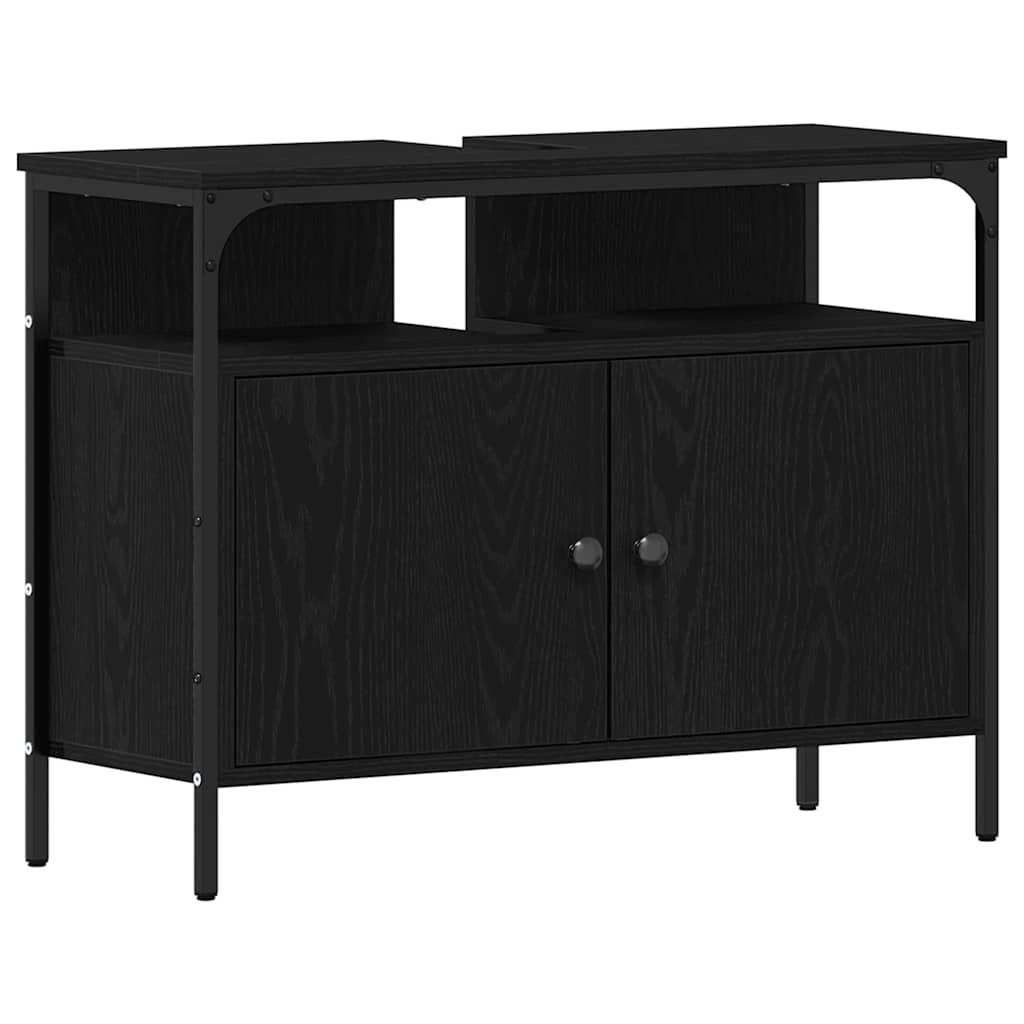 Bathroom Furniture Set 4 pcs Black oak 33 x 33 x 185.5 cm