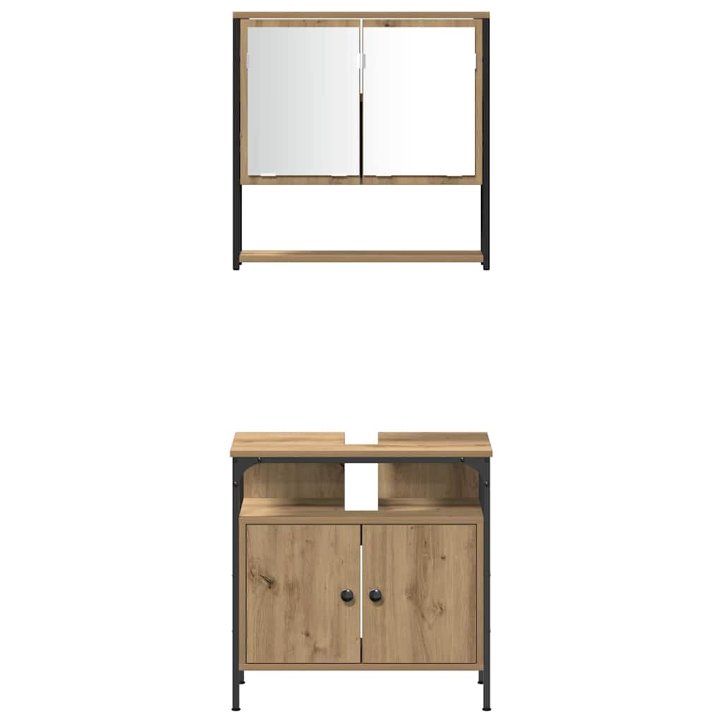 Bathroom Furniture Set 4 pcs Artisan oak 33 x 33 x 185.5 cm