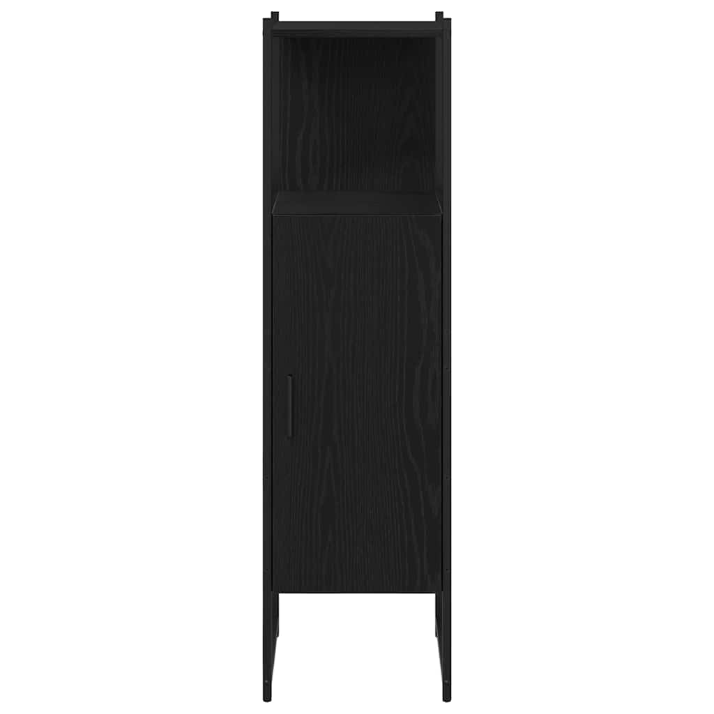 Bathroom Furniture Set with Door 4 pcs Black 33 x 33 x 185.5 cm