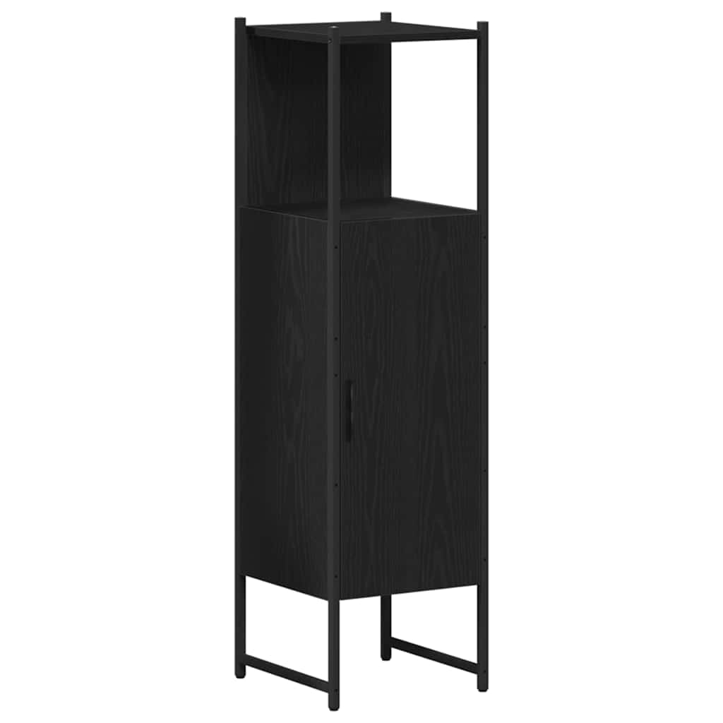 Bathroom Furniture Set with Door 4 pcs Black 33 x 33 x 185.5 cm