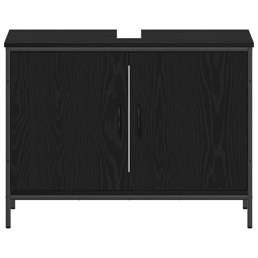 Bathroom Furniture Set with Door 4 pcs Black 33 x 33 x 185.5 cm