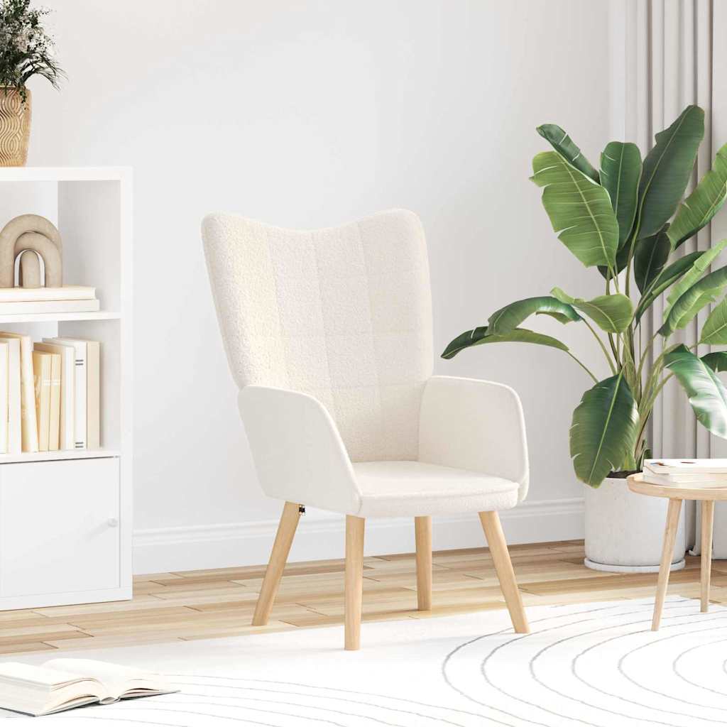 Relaxing Chair Cream 62 x 67 x 95.5 cm Fabric
