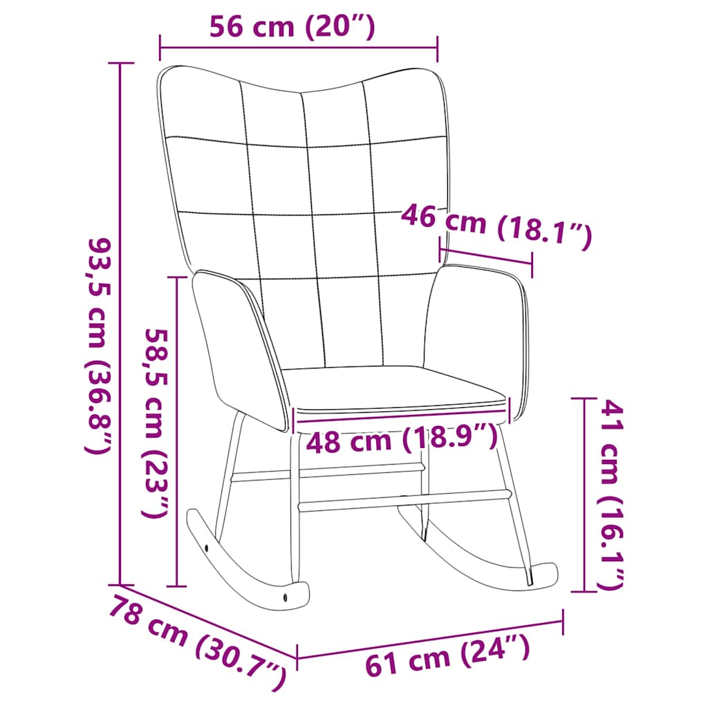Relaxing Chair Pink 61 x 78 x 98 cm Fabric