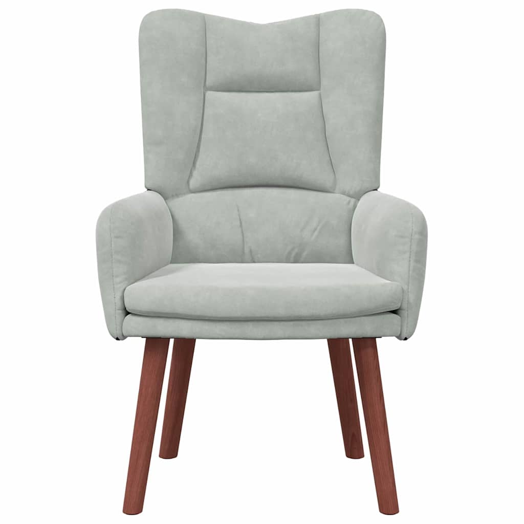 Relaxing Chair Light grey 63 x 67 x 94 cm Velvet