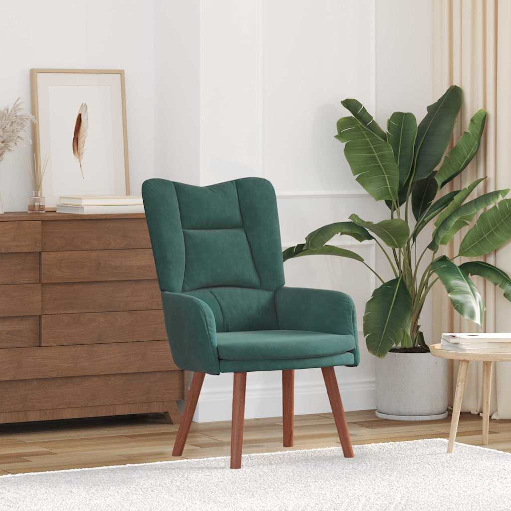 Relaxing Chair Dark green 63 x 67 x 94 cm Velvet