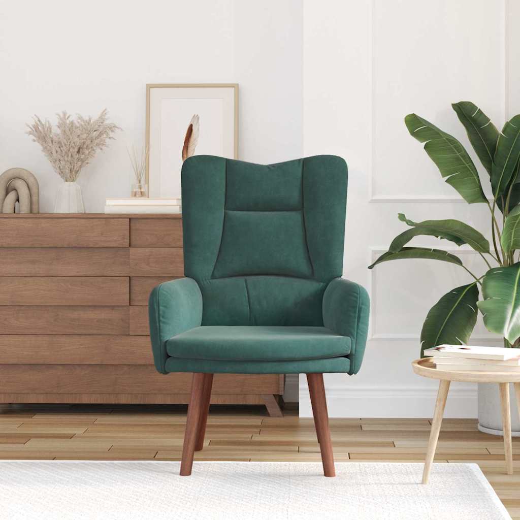 Relaxing Chair Dark green 63 x 67 x 94 cm Velvet