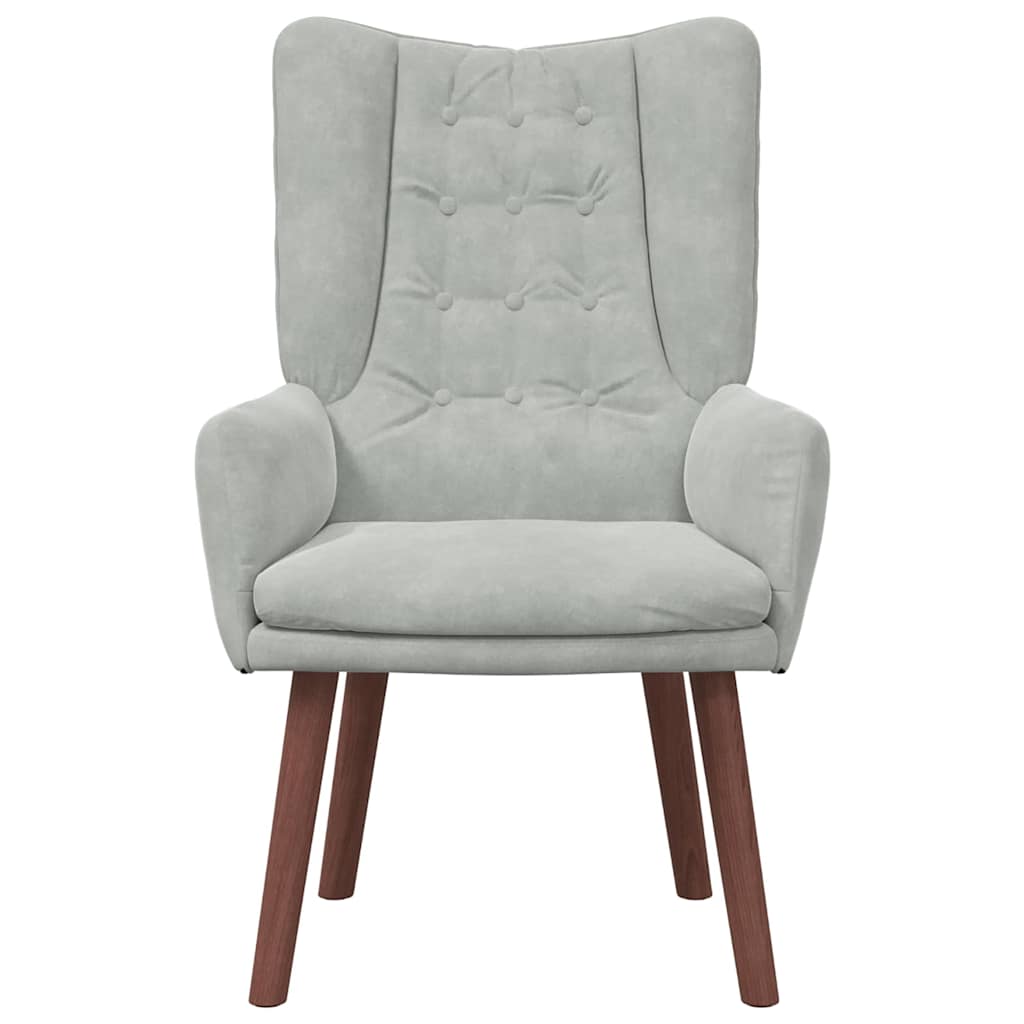 Relaxing Chair Light grey 63 x 67 x 94 cm Velvet