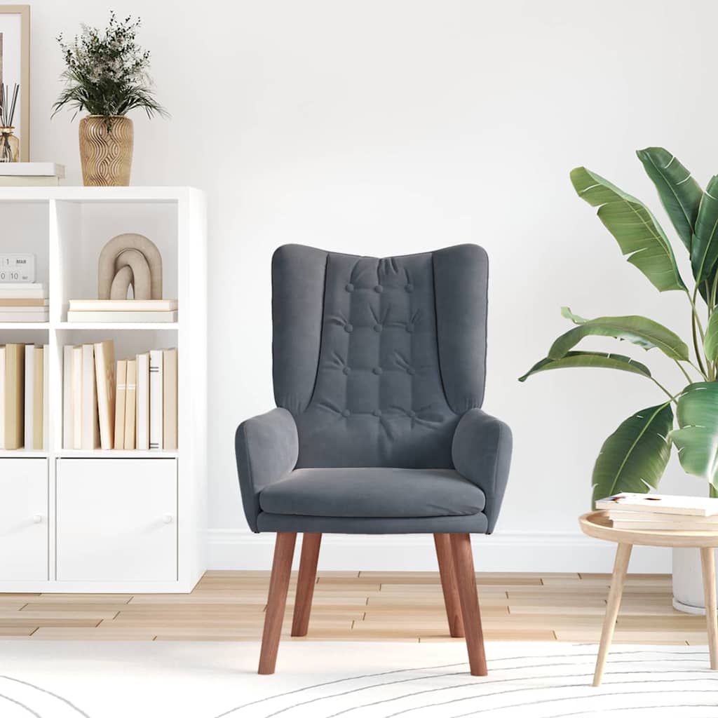 Relaxing Chair Dark grey 63 x 67 x 94 cm Velvet