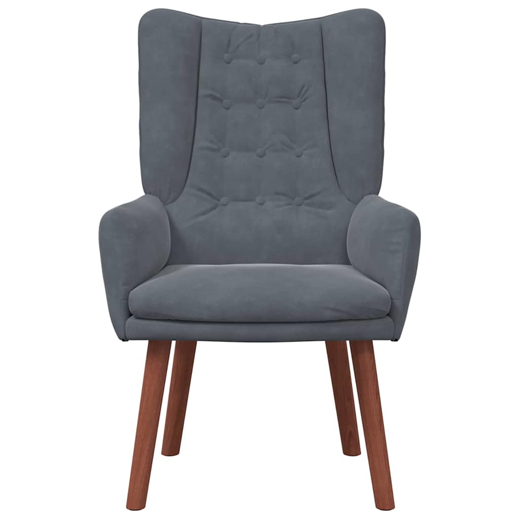 Relaxing Chair Dark grey 63 x 67 x 94 cm Velvet