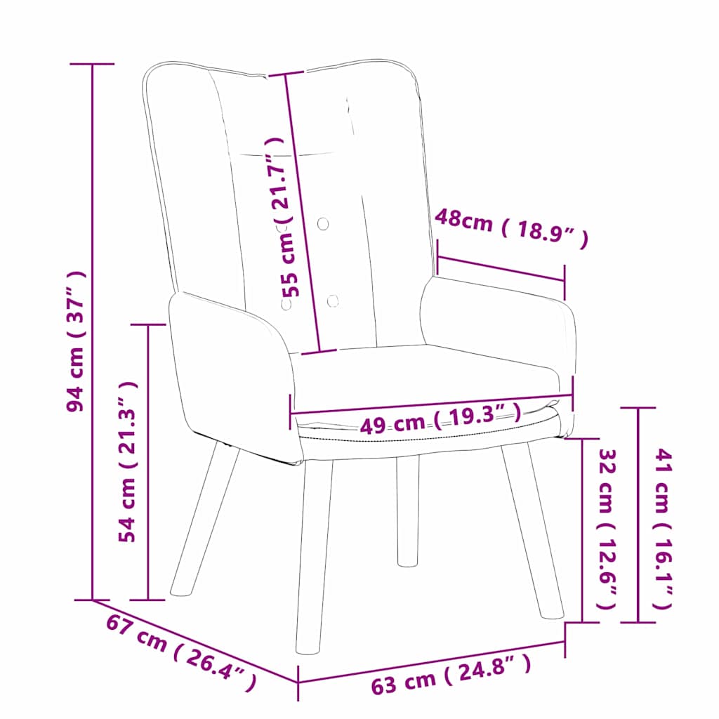 Relaxing Chair Dark green 63 x 67 x 94 cm Fabric