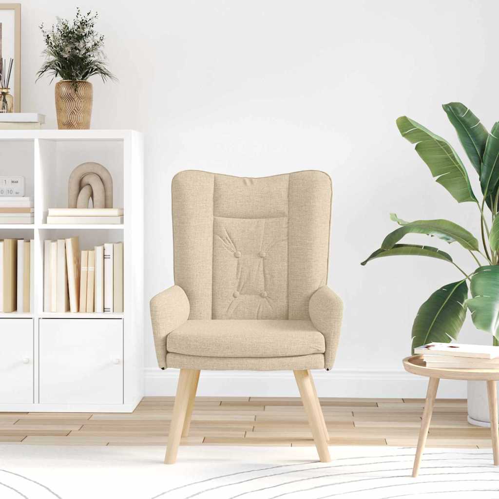 Relaxing Chair Cream 63 x 67 x 94 cm Fabric