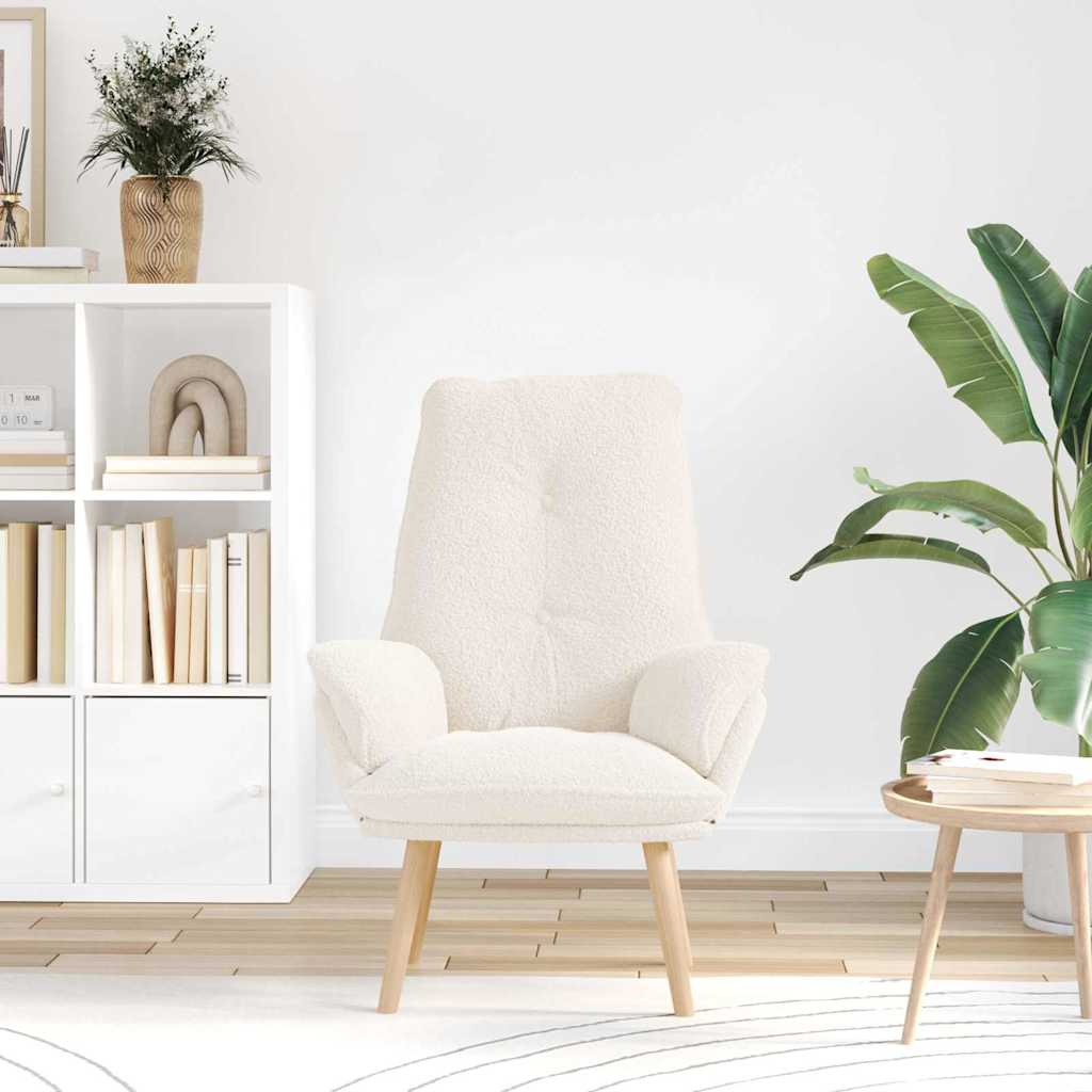 Relaxing Chair Cream 69 x 74 x 93 cm Fabric
