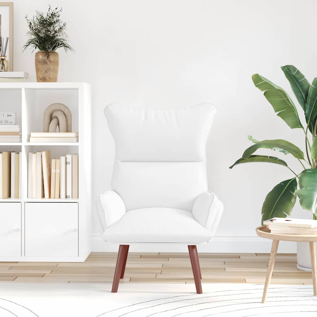 Relaxing Chair White 69 x 74 x 93 cm Faux leather