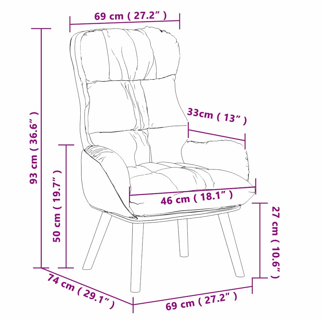Armchair Grey 69 x 74 x 93 cm Artificial Leather