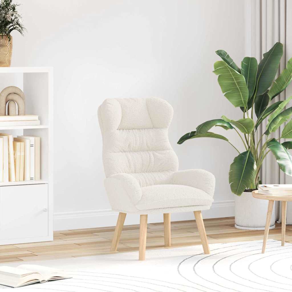 Relaxing Chair Cream 69 x 74 x 93 cm Fabric