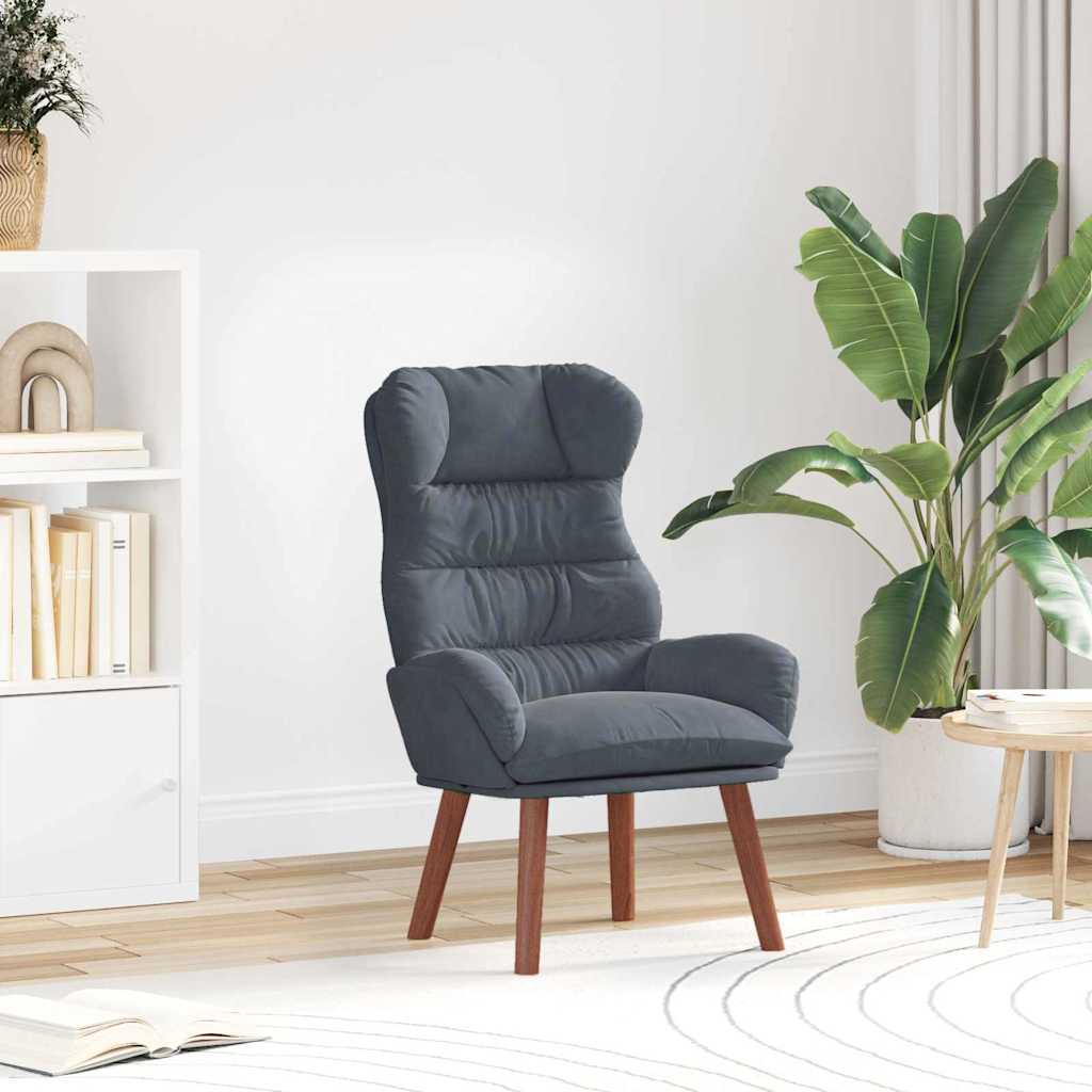 Relaxing Chair Dark grey 69 x 74 x 93 cm Velvet