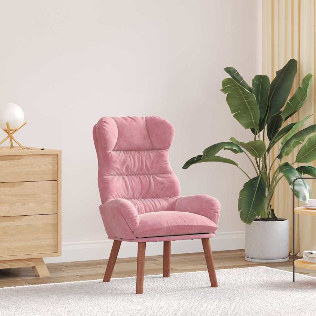 Relaxing Chair Pink 69 x 74 x 93 cm Velvet