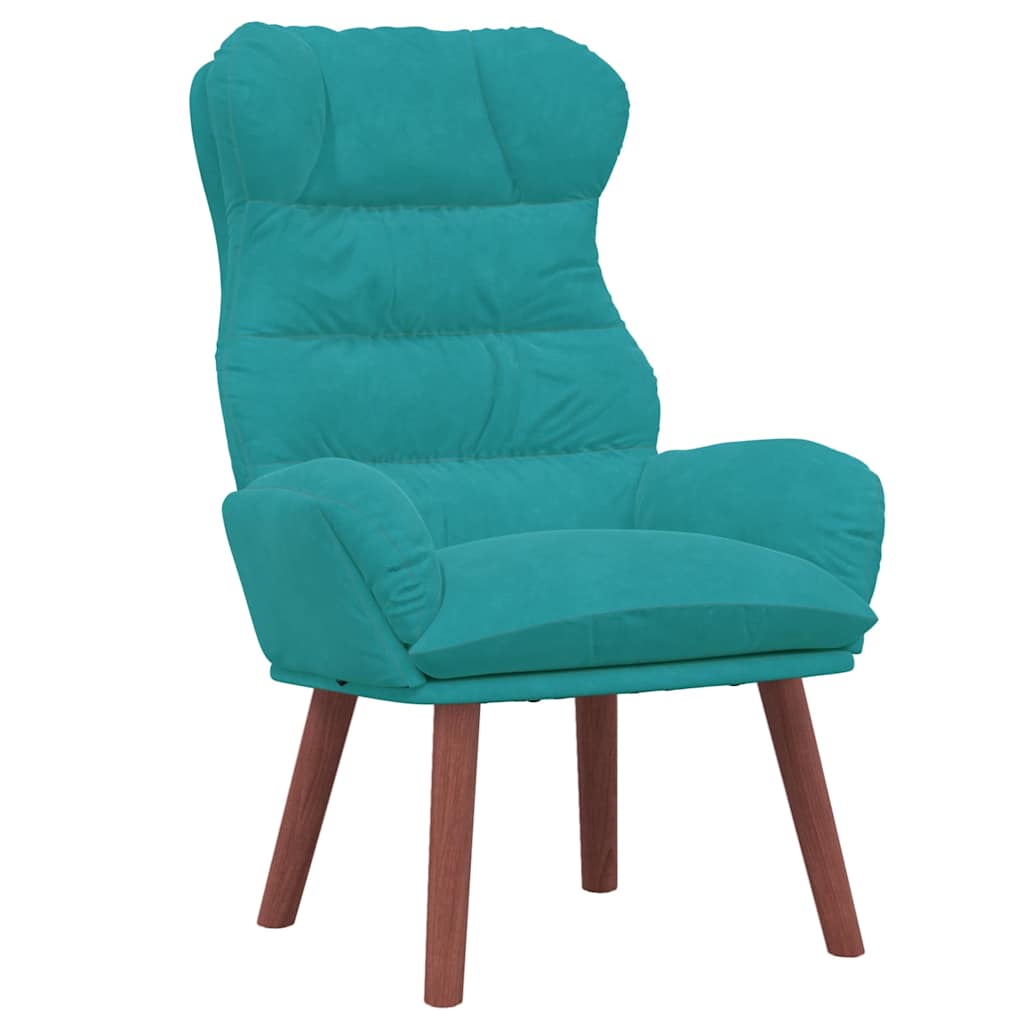 Relaxing Chair Turquoise 69 x 74 x 93 cm Velvet