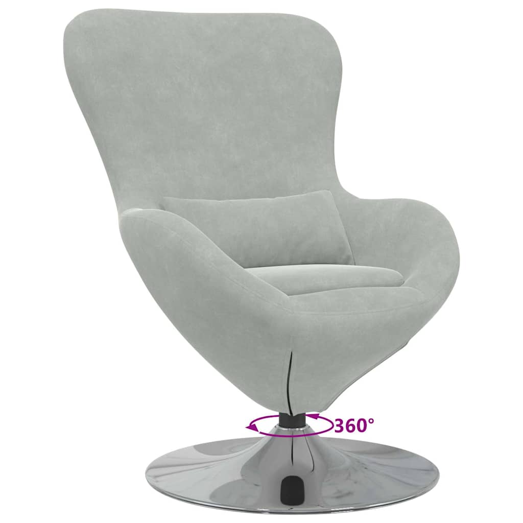 Egg Chair Light grey 63 x 73 x 90 cm Velvet