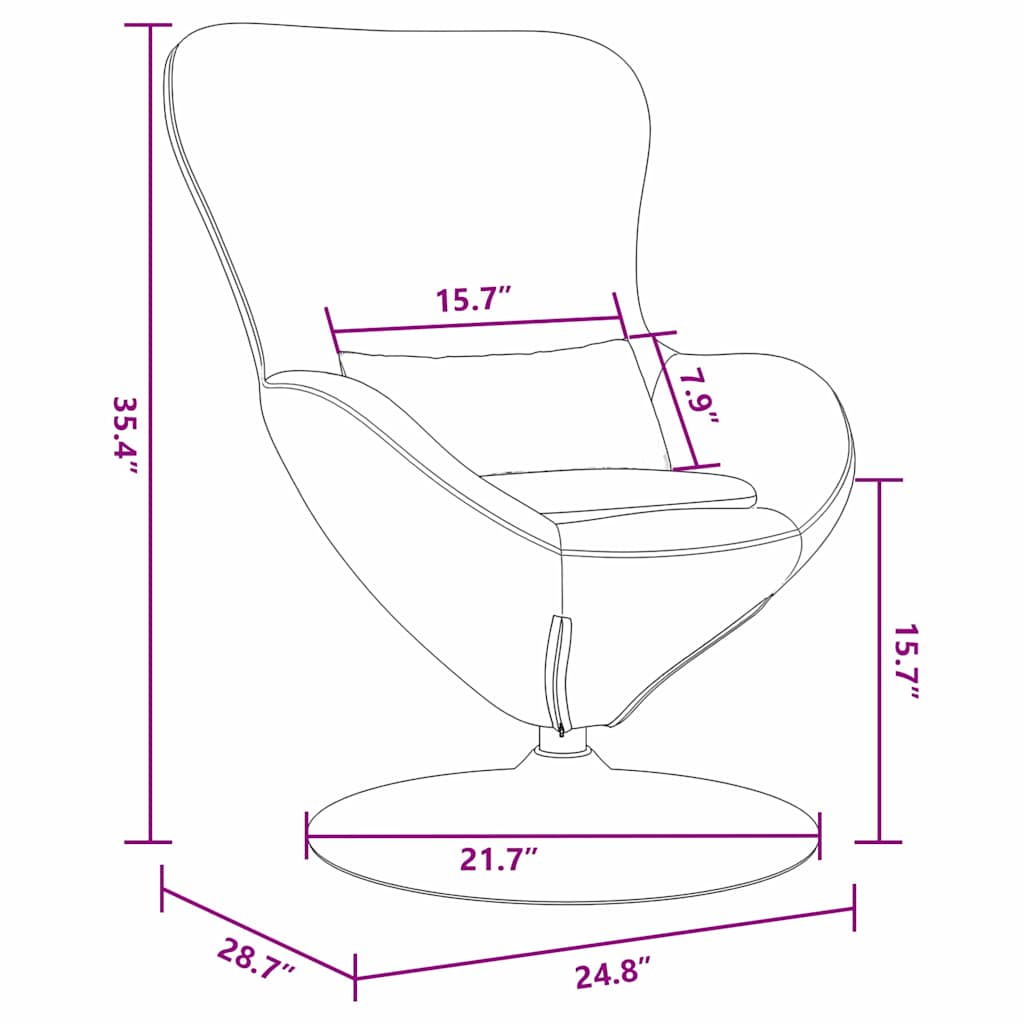Egg Chair Light grey 63 x 73 x 90 cm Velvet