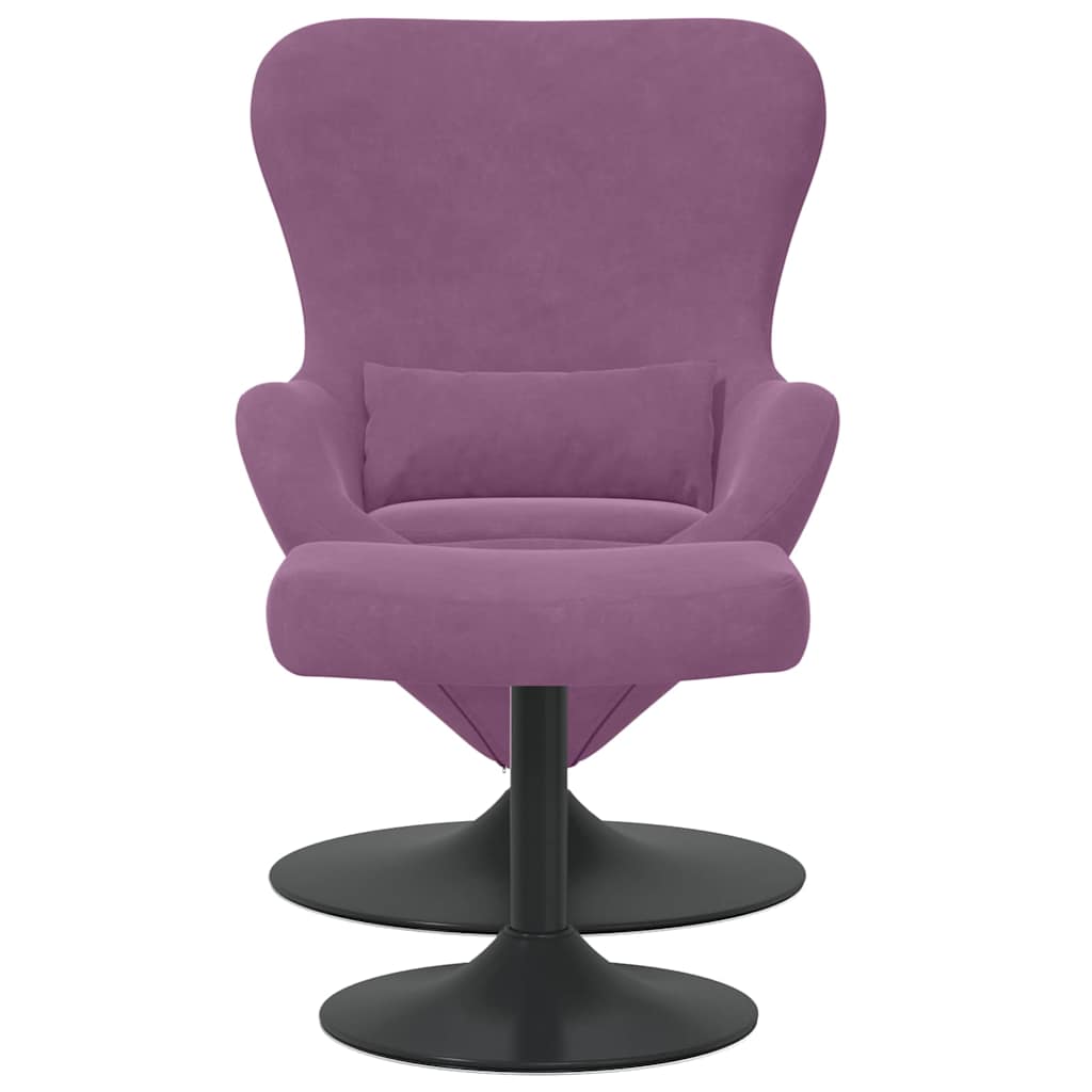 Egg Chair with Footstool Purple 63 x 73 x 90 cm Velvet
