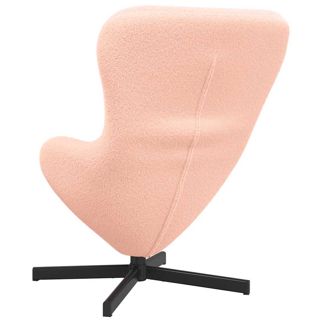 Egg Chair Pink 63 x 73 x 90 cm Curly Wool-like Fabric