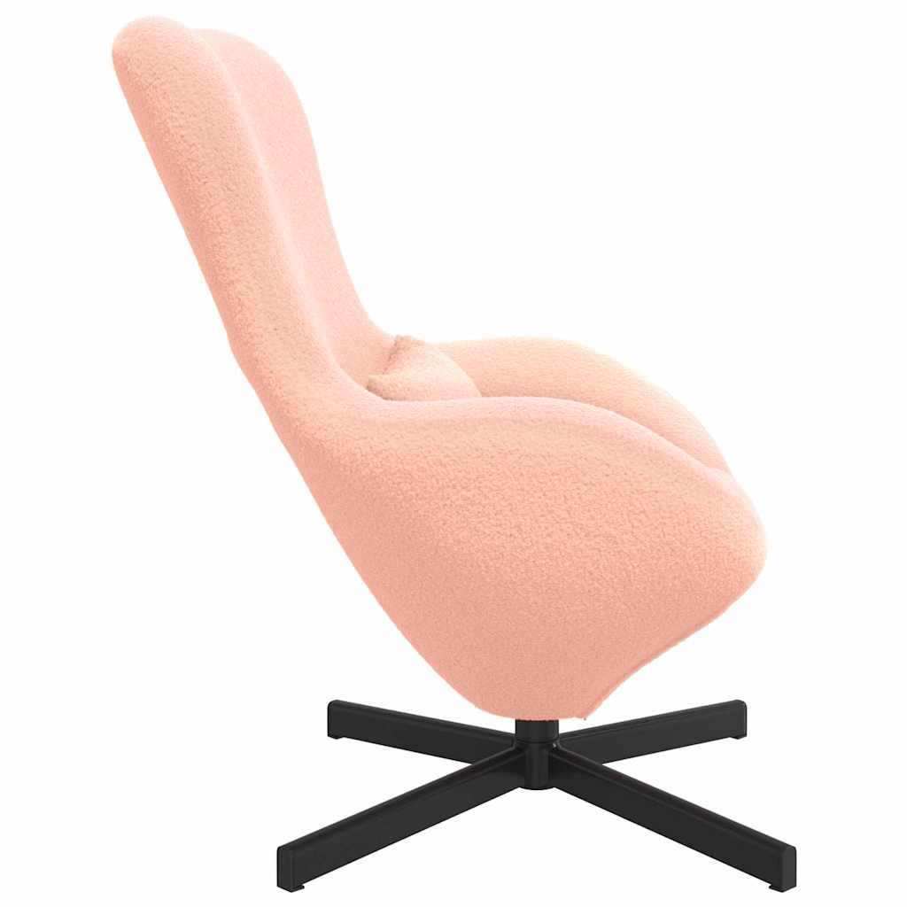 Egg Chair Pink 63 x 73 x 90 cm Curly Wool-like Fabric