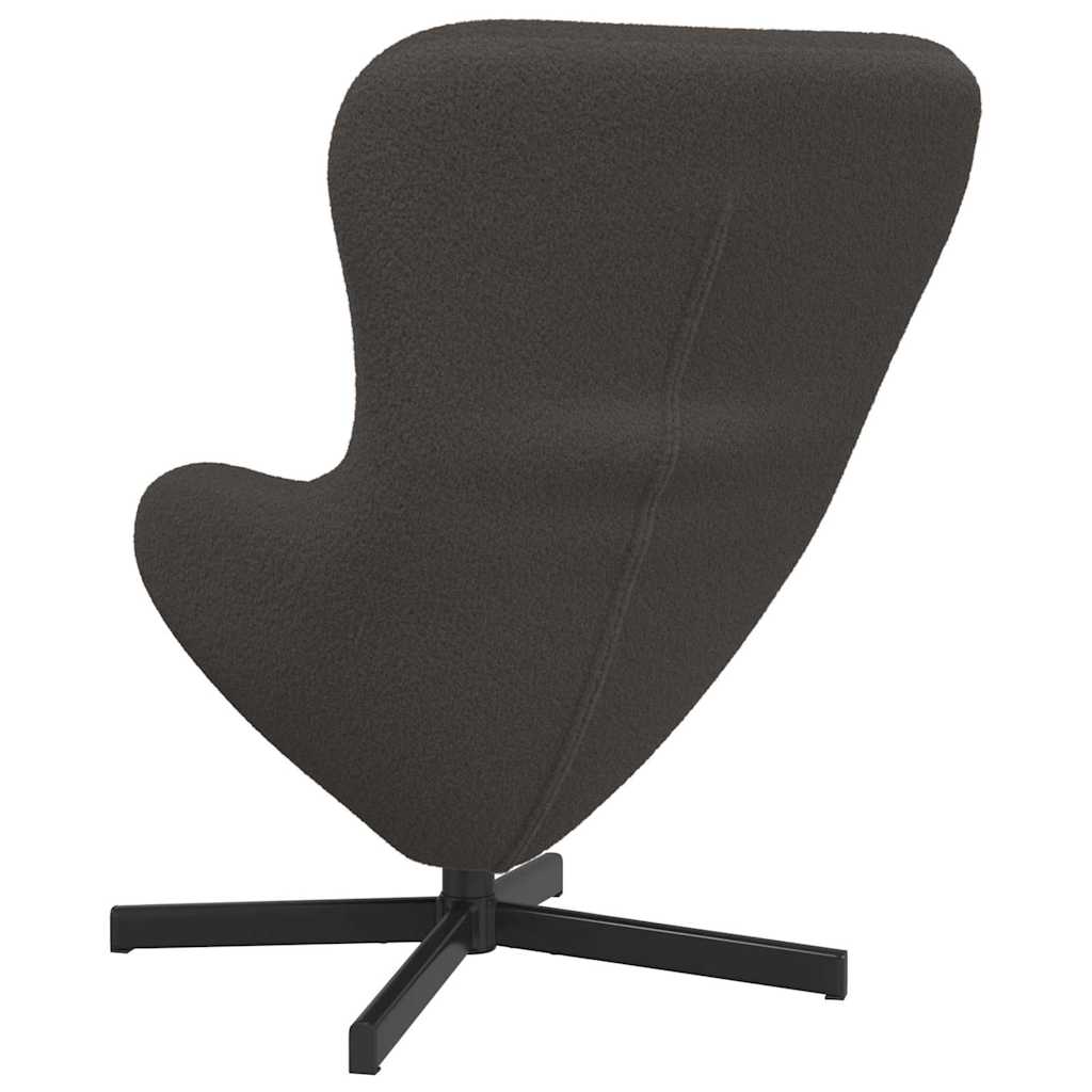 Egg Chair Dark grey 63 x 73 x 90 cm Curly Wool-like Fabric