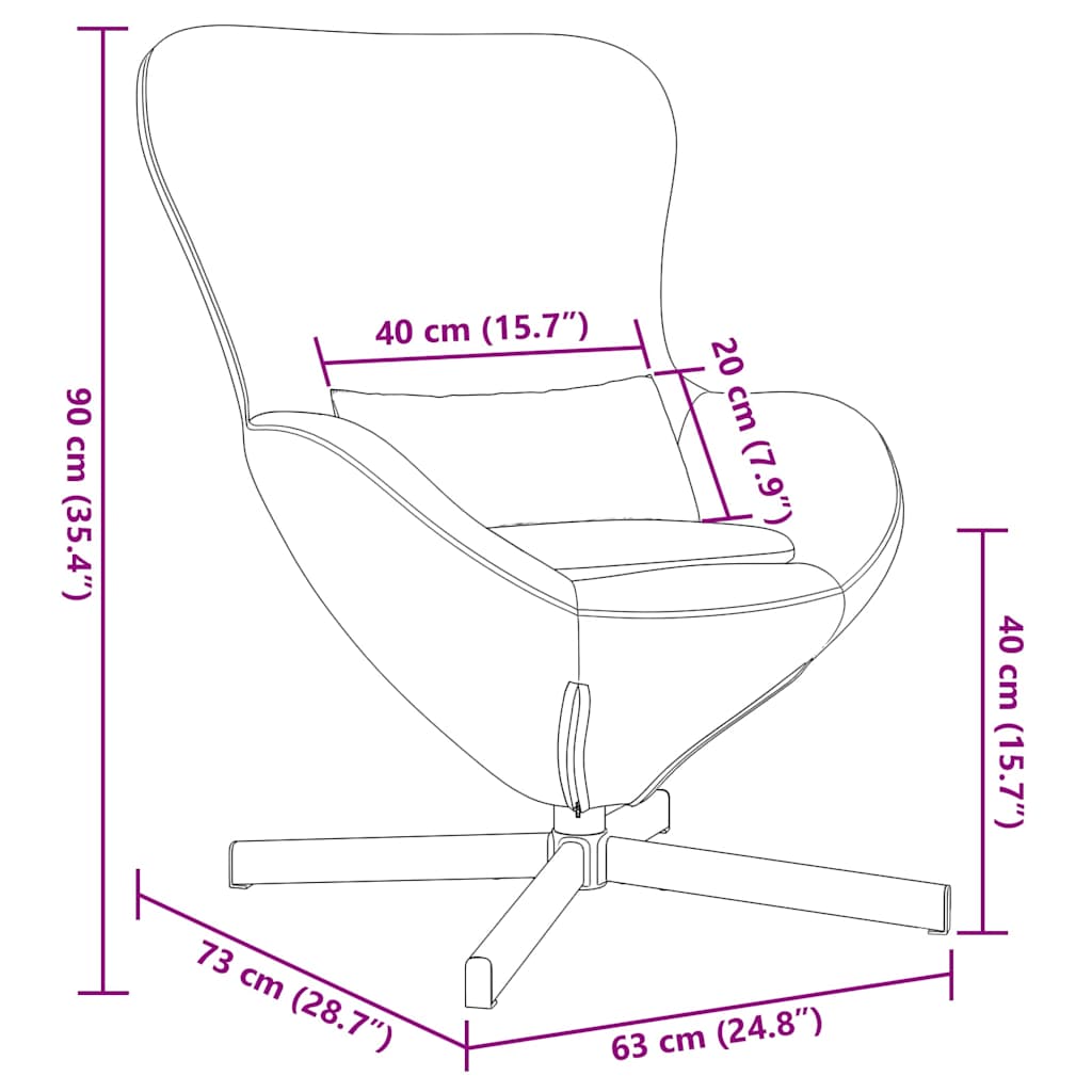 Egg Chair Dark Grey 63 x 73 x 90 cm Fabric