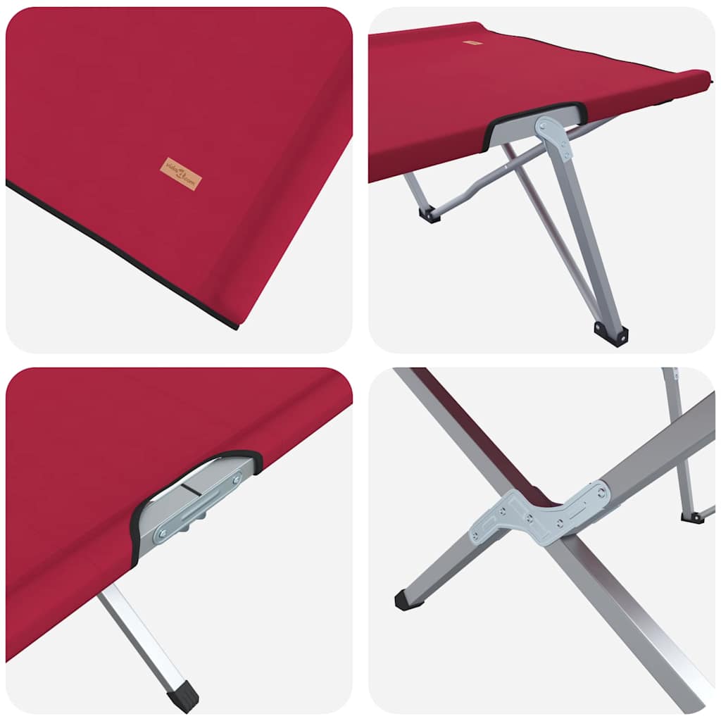 Folding Camping Bed Folding Red 62 x 194 x 42 cm Oxford fabric