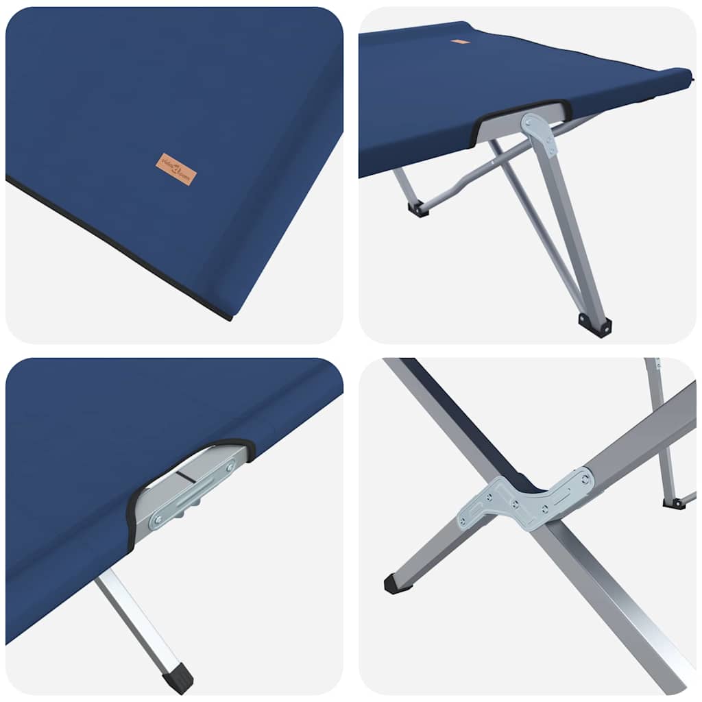 Folding Camping Bed 2 pcs Blue 62 x 194 x 42 cm Oxford fabric