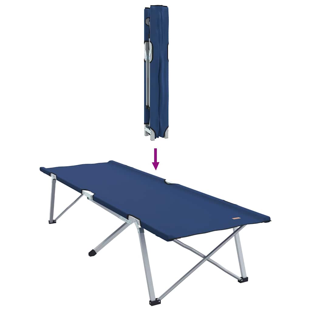 Folding Camping Bed 2 pcs Blue 62 x 194 x 42 cm Oxford fabric