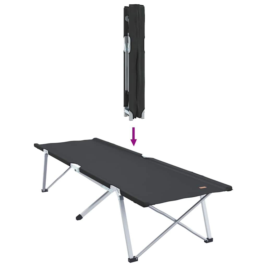 Folding Camping Bed 2 pcs Black 62 x 194 x 42 cm Oxford fabric