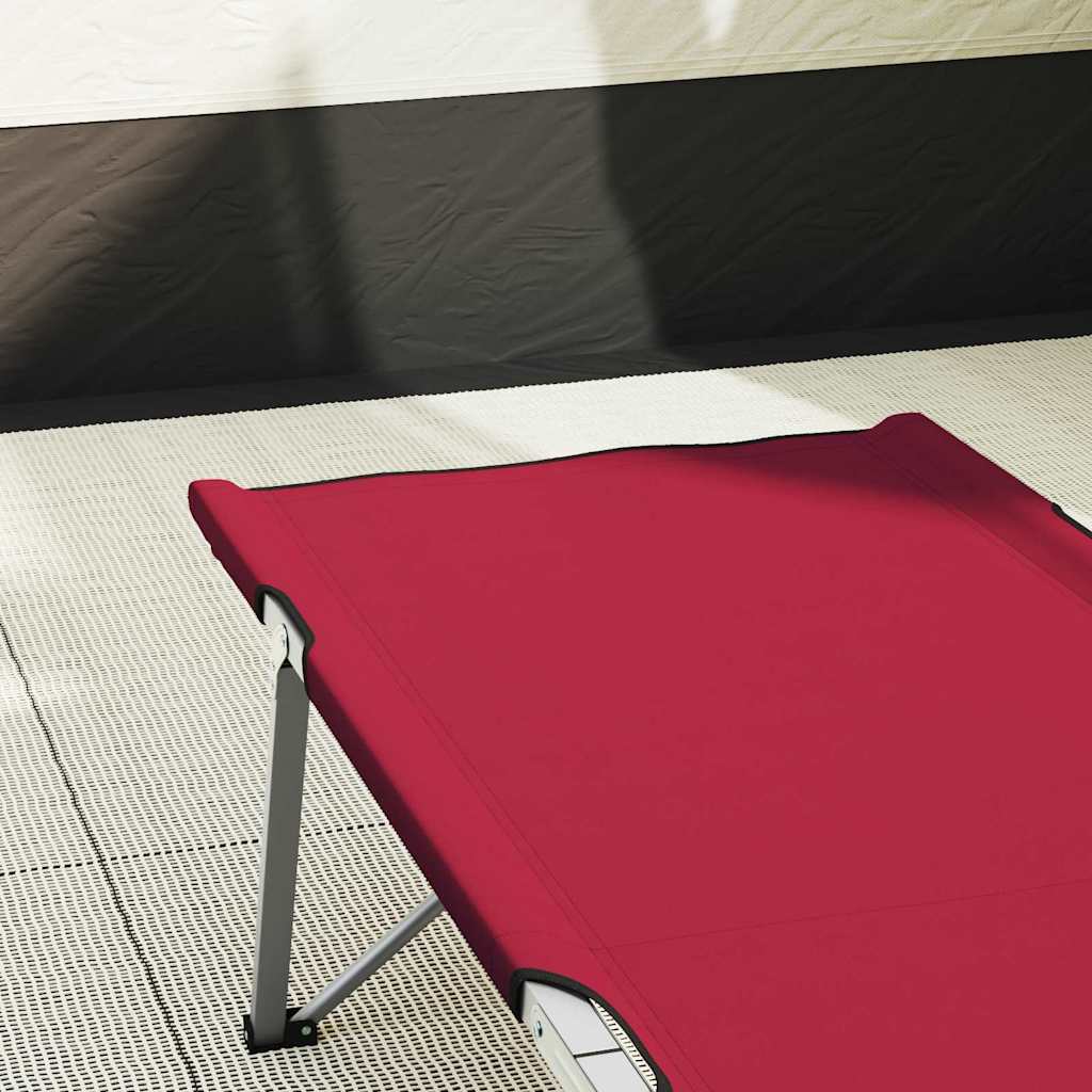 Folding Camping Bed 2 pcs Red 62 x 194 x 42 cm Oxford fabric