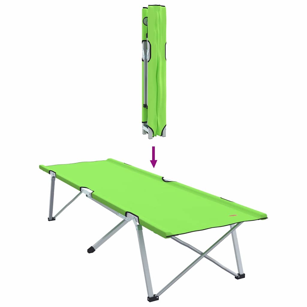Folding Camping Bed Folding 2 pcs Dark green 62 x 194 x 42 cm