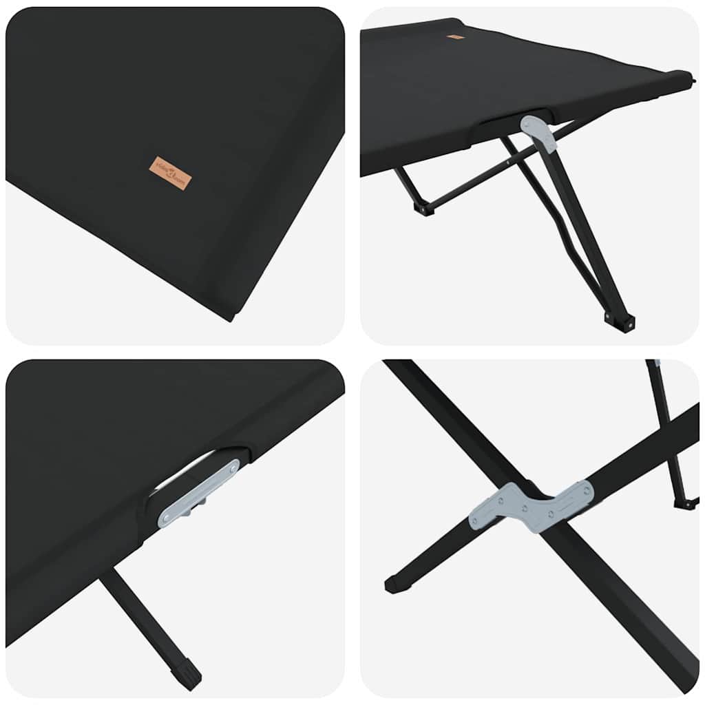 Folding Camping Bed Manual Black 206 x 76 x 74 cm Oxford fabric