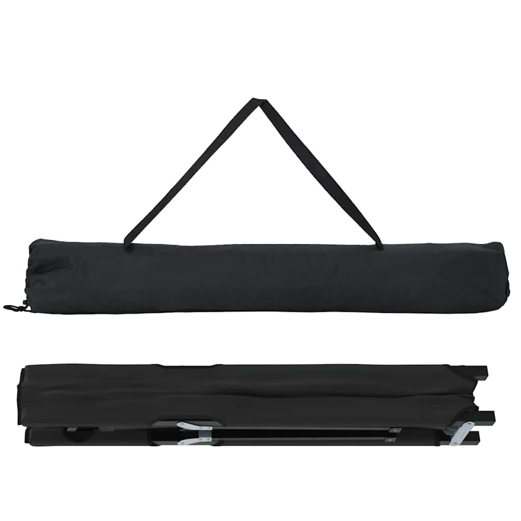 Folding Camping Bed Manual Black 206 x 76 x 74 cm Oxford fabric