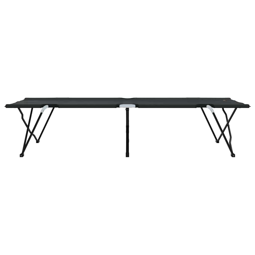 Folding Camping Bed Manual Black 206 x 76 x 74 cm Oxford fabric
