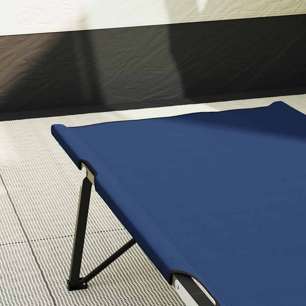 Folding Camping Bed 2 pcs Blue 206 x 76 x 74 cm Oxford fabric