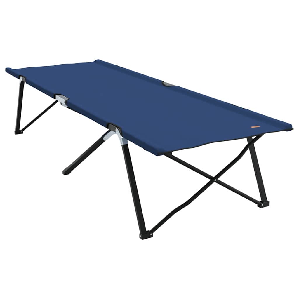 Folding Camping Bed 2 pcs Blue 206 x 76 x 74 cm Oxford fabric