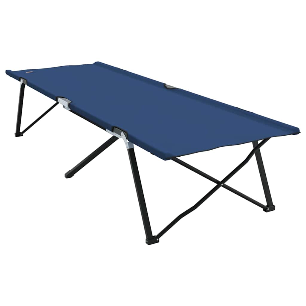 Folding Camping Bed 2 pcs Blue 206 x 76 x 74 cm Oxford fabric